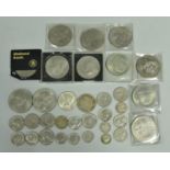 A Collection of Various Silver English and American Coinage