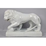 A Large 19th Century Staffordshire Pearlware Model of the Medici Lion, 31cms Long