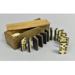 A Set of Vintage Bone Mounted Six Spot Dominoes