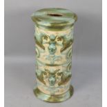 A Late 19th/Early 20th century Majolica Glazed Cylindrical Seat, Decorated in relief with Stylised