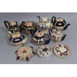 A Collection of various 19th Century and Later Imari Pattern and Gaudy Welsh Style Teapots and