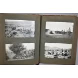 A Vintage Photograph Album Containing Military Photographs Detailing Campaign in India at Sataram,