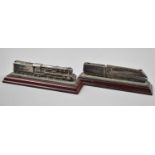 Two Polished Pewter Legends of Steam Models of Locos and Tenders, Each 16cms Long