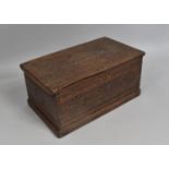 A 19th Century Carved Oak Box with Hinged Lid to Fitted Interior, 40cms Wide