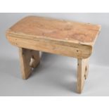 A Vintage Rustic Pine Stool, 43cms Wide