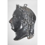 A Late 19th Century Cast Metal Portrait of Queen Victoria, 24cms High