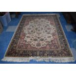 A Patterned Woollen Rug, Prado Orient Keshan Super, 195x140cm