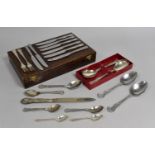 A Collection of Various Kings Pattern Cutlery together with Two Silver Teaspoons