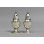 A Pair of Miniature Travelling Sterling Silver Salt and Pepper Pots, Marked for Hong Kong and