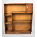 A Mid 20th Century Oak Bookcase with Small Cupboard, 76cm Wide