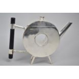 A Reproduction Silver Plated Circular Teapot in the Christopher Dresser Style, 15cms High