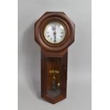A Reproduction Mahogany Cased Wall Hanging Clock, 45cm high