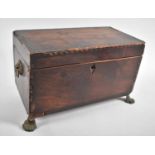 A Mid 19th century Mahogany Tea Caddy for Complete Restoration, Hinged Lid to Fitted Interior but