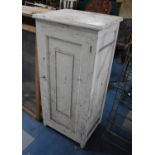 A Late 19th Century White Painted Shelved Cabinet with Panel Door, 50cm wide, Missing Rear Foot