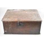 An Early Oak Welsh Bible Box with Inner Candle Well, 53x39x23cm high
