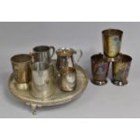 A Collection of Various Silver Plated Tankards to comprise Three Masonic Examples Circa 1950,