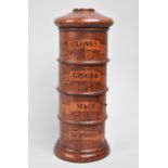 A Reproduction Four Section Spice Tower in the Georgian Style with Labels for Cloves, Ginger, Mace
