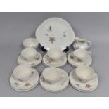 A Royal Doulton Tumbling Leaves Tea Set to Comprise Six Cups, Saucers, Side Plates, Milk Jug Cake