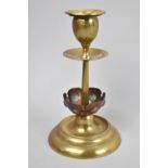 An Arts and Crafts Copper and Brass Candlestick, Probably Benson, 16cms High