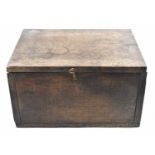 A 19th Century Oak Rustic Storage Box or Bible Box, 42cm wide