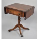 A reproduction Mahogany Drop Leaf Sofa Table, Single Drawer matched by Dummy, 45cms Wide