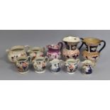 A Collection of Various Imari Pattern Gaudy Welsh Jugs (Condition issues)