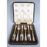 A Cased Set of Silver Plated Cake Forks by Mappin & Webb in Orginal Box