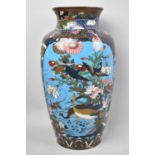 A Large Japanese Cloissone Vase Decorated in Polychrome Enamels with Cartouche Panel Depiciting