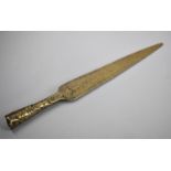 An African Benin Bronze Spear Head, 34cms Long