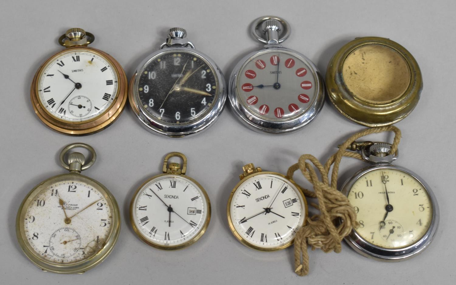 A Collection of Six Vintage Pocket Watches to include Smiths with Black Face together with a