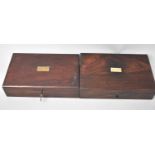 Two Late Victorian/Edwardian Mahogany Boxes for Drawing Instruments, 18.5cms Wide