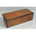 A Mahogany Cased Continental Cylinder Musical Box, The Hinged Lid with Rose Inlay, Mechanical