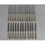 A Set of Twenty Four Queen Elizabeth II Silver Knives, Sheffield Hallmark 1963, Twelve Large 25cms