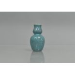 A Chinese Miniature Double Gourd Vase, Purple Oil Spot Clair De Lune Glaze, 9cms High