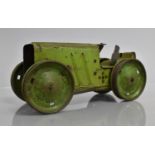 A Vintage Triang Tin Pate Caterpillar Tractor with Clockwork Mechanism, Missing Parts and Key, 21cms