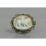 A Carved Cameo, 'Cupid On A Lion' After W Hollar, Gilt Metal Frame, 7cms Wide