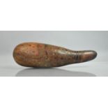 A Large Engraved Portuguese Colonial Seed Pod, Decorated with Figures, Animals and Buildings,