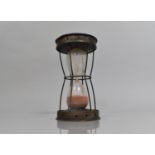 A Vintage Hour Glass Housed in Waisted Wire Frame, 20cm High