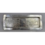 An Early 20th Century Silver Plated Rectangular Card Tray with King and Queen of Hearts Decoration