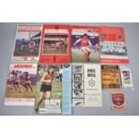A Collection of Arsenal Football Club Printed Ephemera to include Home and Away Programmes, Cloth