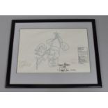 A Framed Original Pen and Ink Disney Concept Cartoon depicting Daffy Duck as Mr Sand Man with