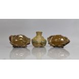 A Pair of Chinese Glazed Stoneware Crab Wall Pockets together with a Single Example in the Form of a