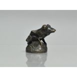 G Tiney, A Late 20th Century Bronze Study of a Tree Frog on Naturalistic Base, 7cms High