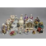 A Collection of Various Continental Ceramic Ornaments to Include Figural and Animal Examples (Some