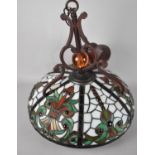 A Modern Reproductions Tiffany Style Ceiling Hanging Light Fitting, 40cm Diameter