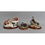 A Border Fine Arts Figure Group, Cool Reception B0092 Together with Two Otter Examples