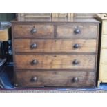 A 19th Century Mahogany Bedroom Chest of Two Short and Three Long Drawers, 125cm wide