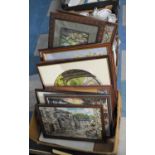 A Box of Various Framed Tapestries