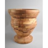 A Mid/Late 20th century Wooden Vase, 29cms Diameter and 30cms High