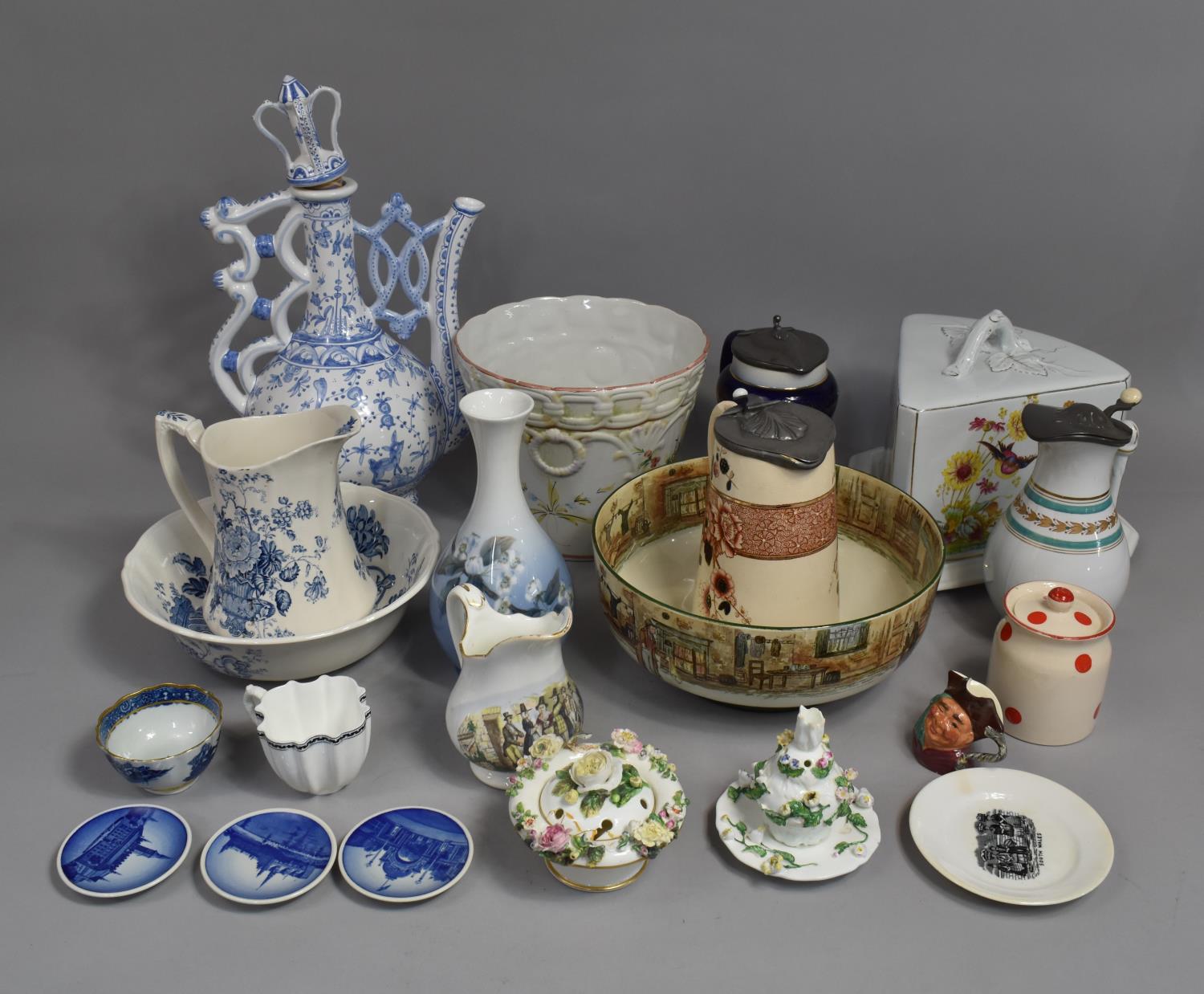 A Collection of Various Ceramics to Comprise Large Cheese Dish and Cover, Royal Copenhagen Vase